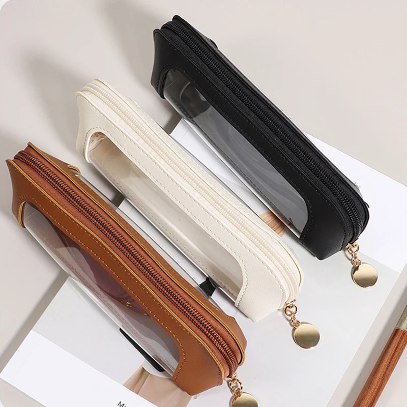 Модный чехол для ручек на молнии деловой офис милая сумка из искусственной кожи