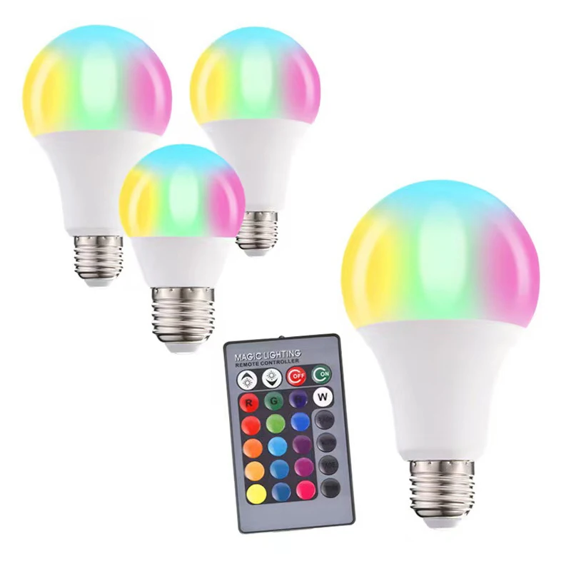 

E27 LED RGB Lamp Spotlight Bulb AC 85-265V Bombillas LED 3W 5W 10W 15W IR Remote Control Led Bulb Smart Led RGBW Lamp Home Decor