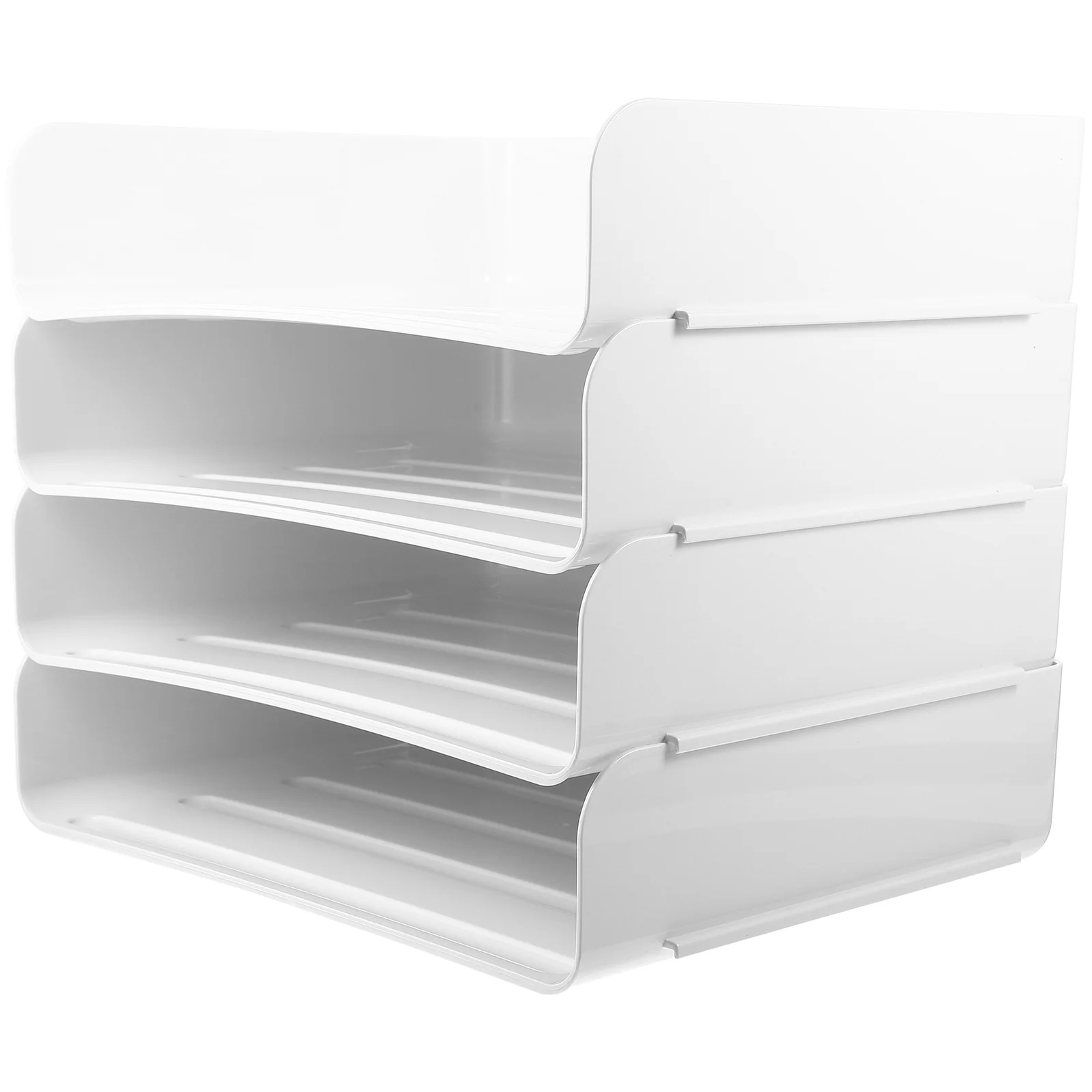 

Office Desk Paper Organizer Tray Stationery Letter Desk White Pp Newspaper Rack