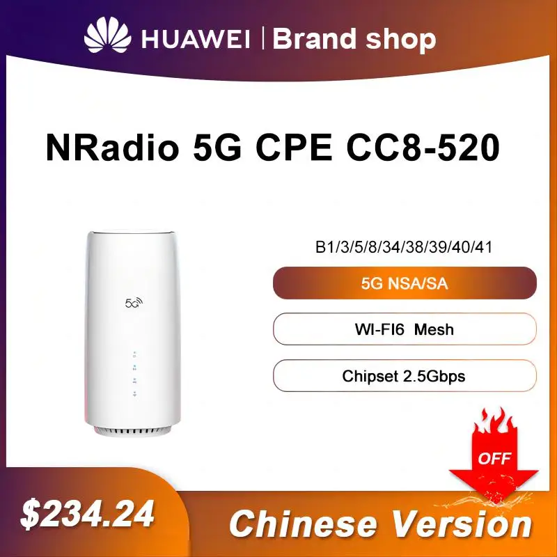 NRadio CC8-520 X55 5G Router with SIM Card Slot WiFi 6 Router with Gigabit Ethernet  Dual-Band Unlocked Wireless Cellular AX1800