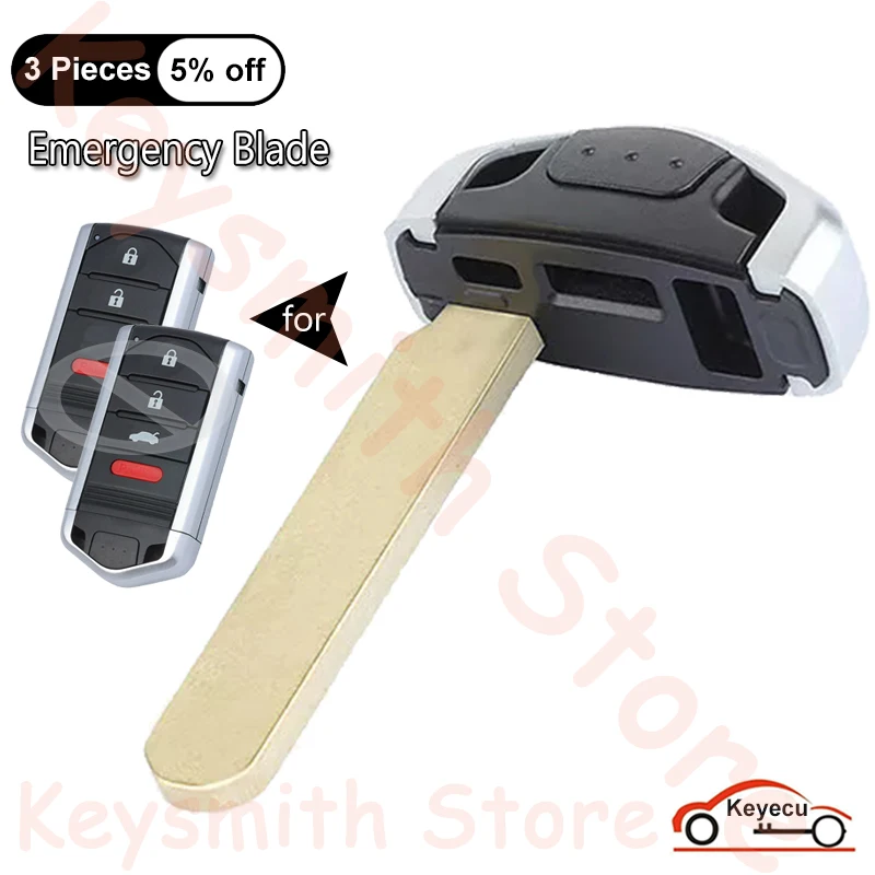 Неразрезанная вставка KEYECU лезвие аварийного ключа для Acura TL RDX ILX ZDX 2009-2015
