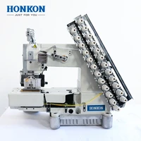 12 needle half cylinder type back and forth driving double chain stitching machine hk 008 industrial sewing machine clothing