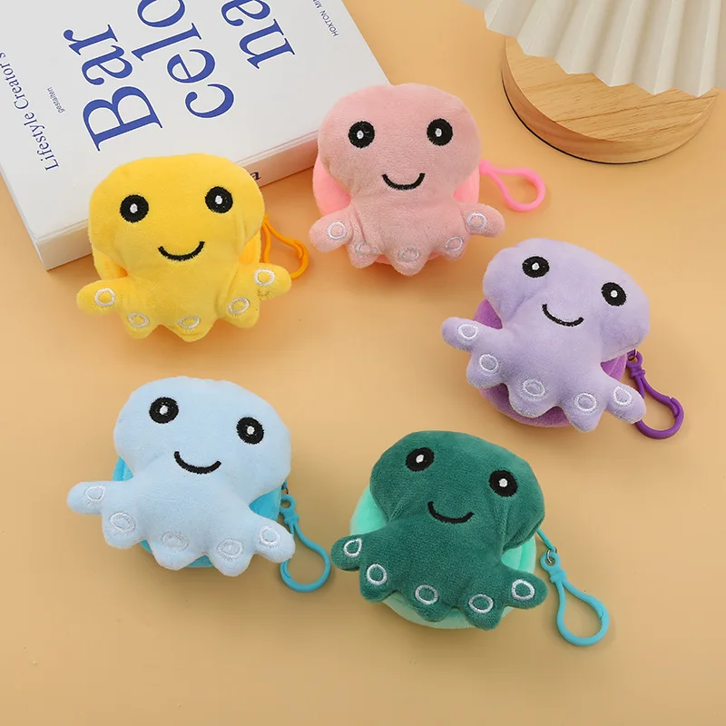 

Cute Octopus Plush Coin Purse Cartoon Sea Creature Octopus Wallet Bag Pendant Earphone Coin Storage Bag Girl Gift