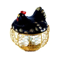 ceramic egg basket wrought iron storage basket kitchen decorative creative kitchen fruit and vegetable basket egg basket