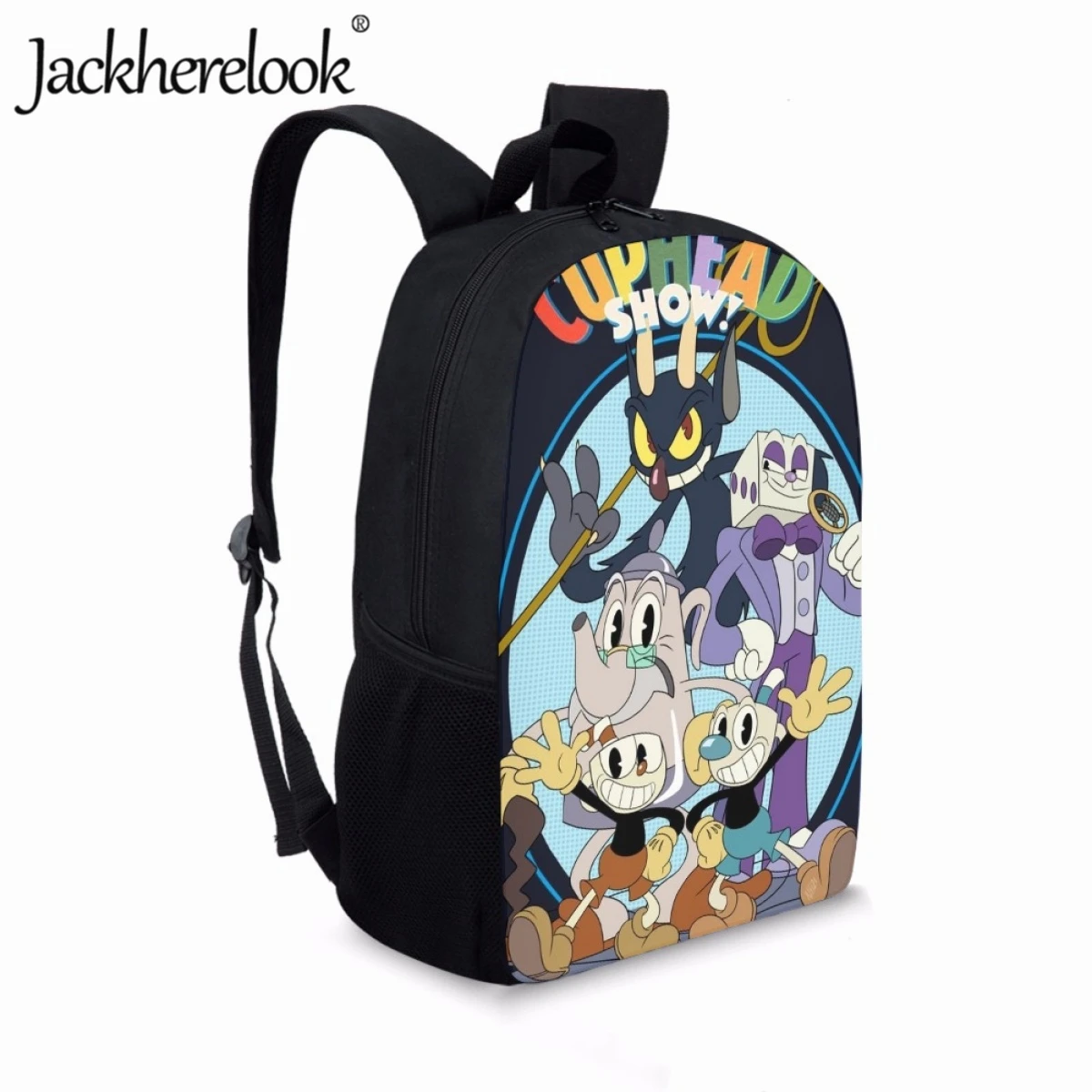 Jackherelook Cartoon Cuphead Pattern School Bags for Children Book Bag Casual Travel Bag Large Capacity Kids Boys Girls Backpack