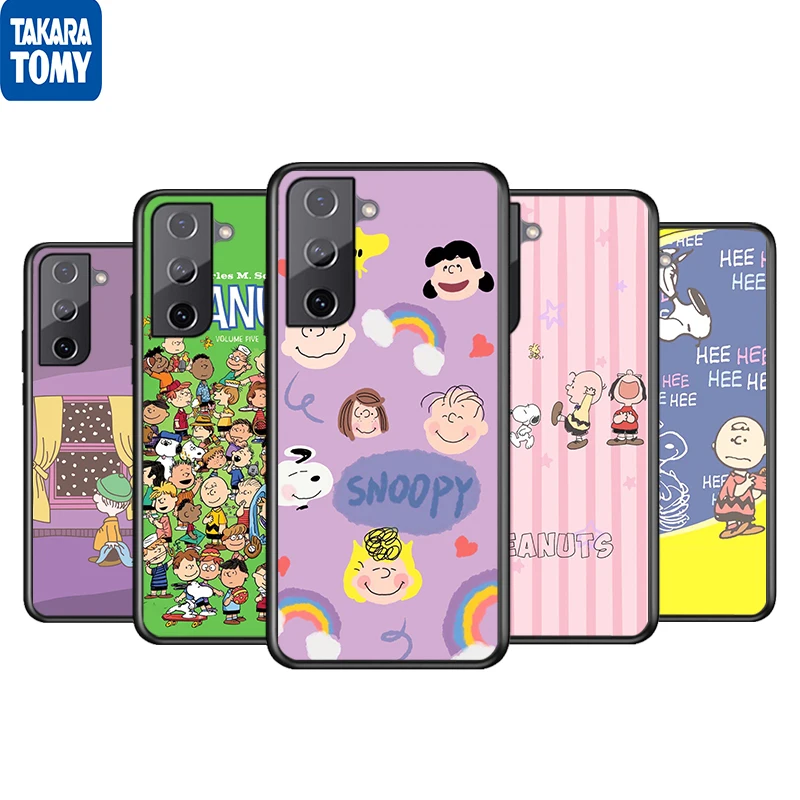 

Anime Snoopy Good friend For Samsung Galaxy S22 S21 S20 Ultra Plus Pro S10 S9 S8 S7 4G 5G Soft Black Phone Case Funda Coque Capa