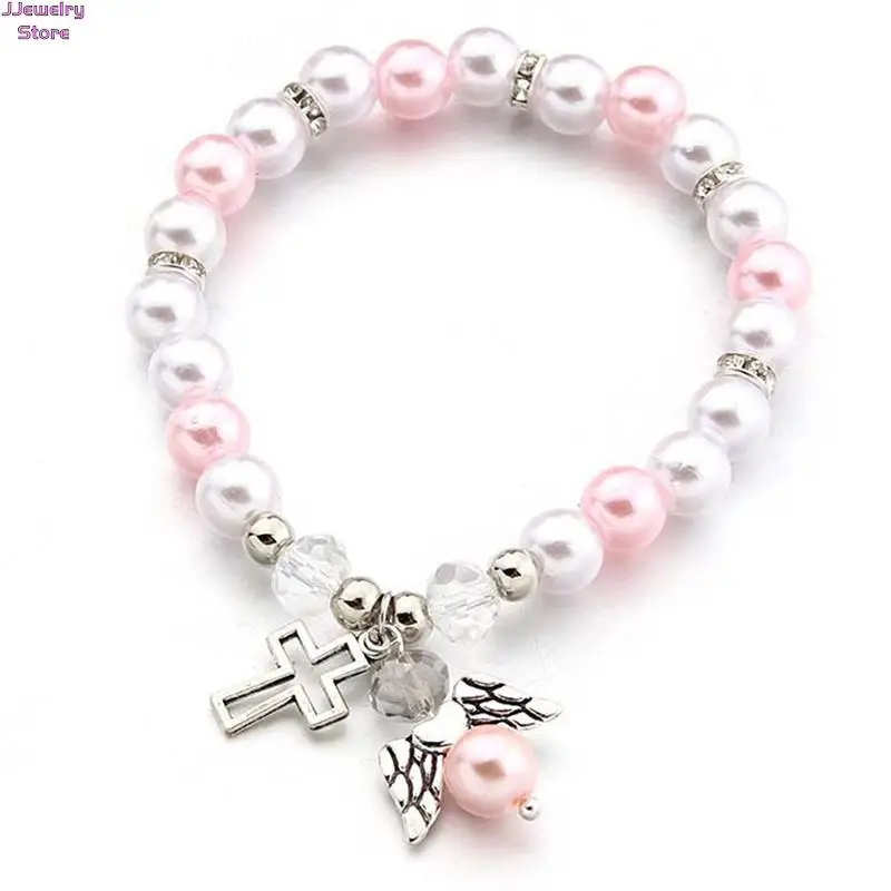1PC Baby Shower Favor Christening Bracelet Angel Girl Boy Baptism Gift Cute Giveaway Souvenir |