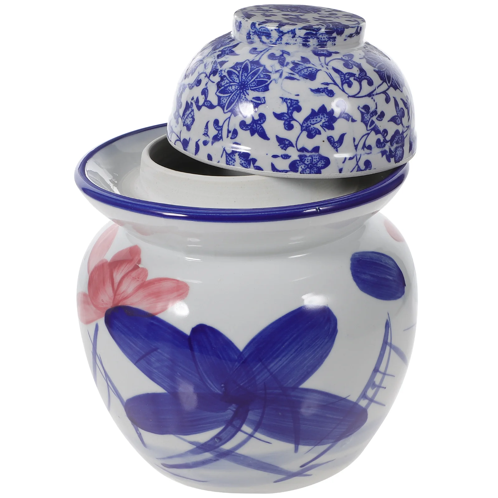 

Jar Ceramic Crock Fermentation Pickle Kimchi Sauerkraut Fermenting Pot Storage Chinesejarspickling Containers Can Canister