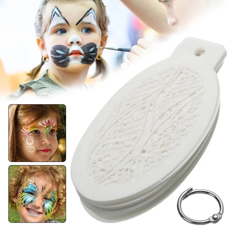 

42 Pcs/set Face Painting Stencils Templates Professional Body Art Angel Rainbow Dots Scale Leopard Plastic Makeup Tools Beauty