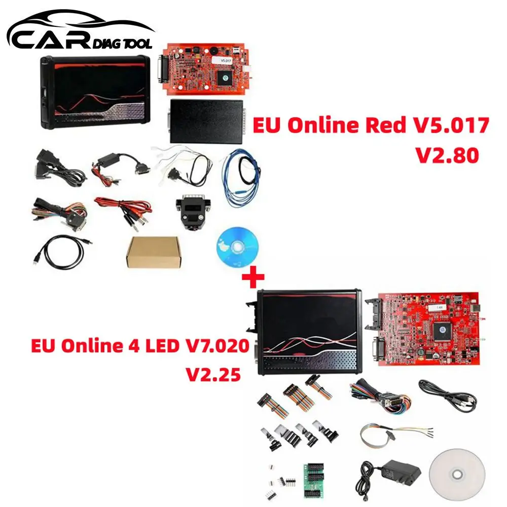 KESS V2 V5.017 EU Red PCB Новейшая V2.80 KTAG V7.020 4-светодиодная онлайн-версия с BDM Frame ECU OBD2 Programmer