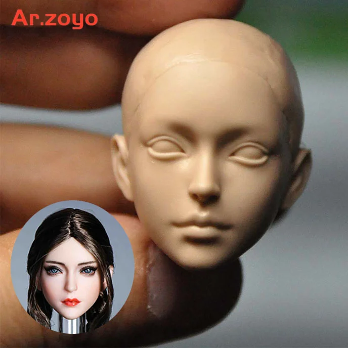 

Unpainted 1/6 Asian Girl Cheng Bald Head Sculpt Carving Model Fit 12'' Female Soldier Action Figure Body