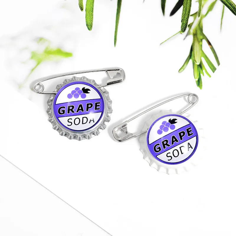 

Dear-you New cartoon soda bottle cap badge creative alloy dripping brooch anti-glare buckle personality accessories
