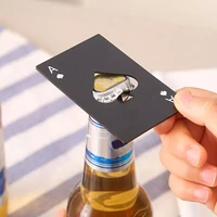 blacksilver poker card beer bottle opener tool stainless steel credit card beer opener card of spades bar tool kitchen party