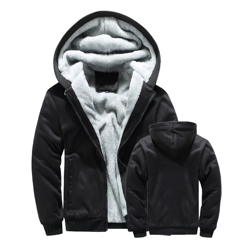 

Winter Jacket Men Warm Coat Thick Fleece Male Zipper ded Jackets Casual ded Sportswear Outerwear Long Sleeves Sports dy