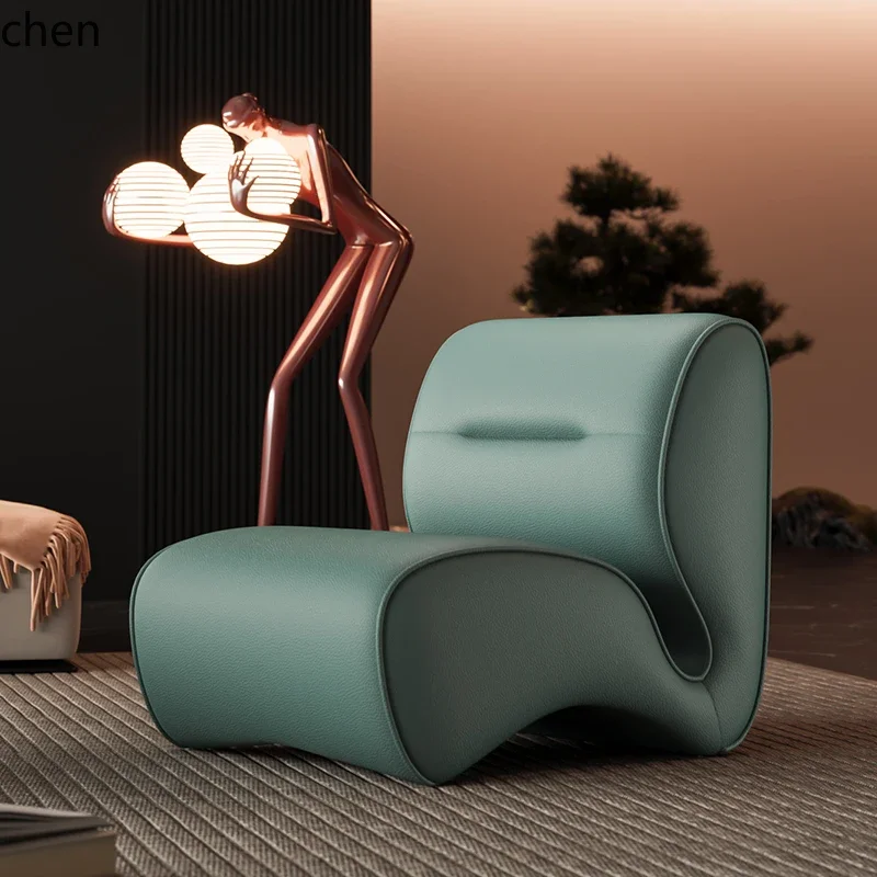 HSN Одиночный диван-кресло Кожаный художественный изогнутый дизайнерский