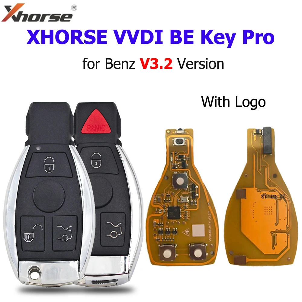

Xhorse VVDI BE Key Pro For Mercedes Benz V3.2 PCB Remote Key Chip Improved Version Smart 315MHz/433MHz 3/ 4 Buttons