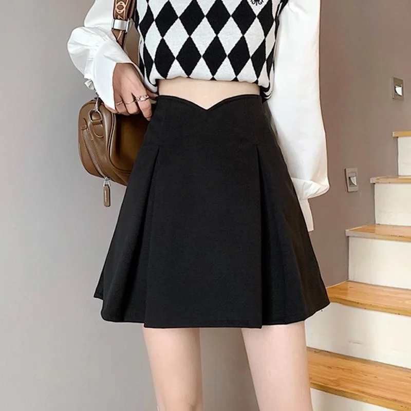 

Black Woolen Half in Autumn Winter High Waist Slim A-line 2023 New Design Small Faldas Fashion Clothes for Women Skirts