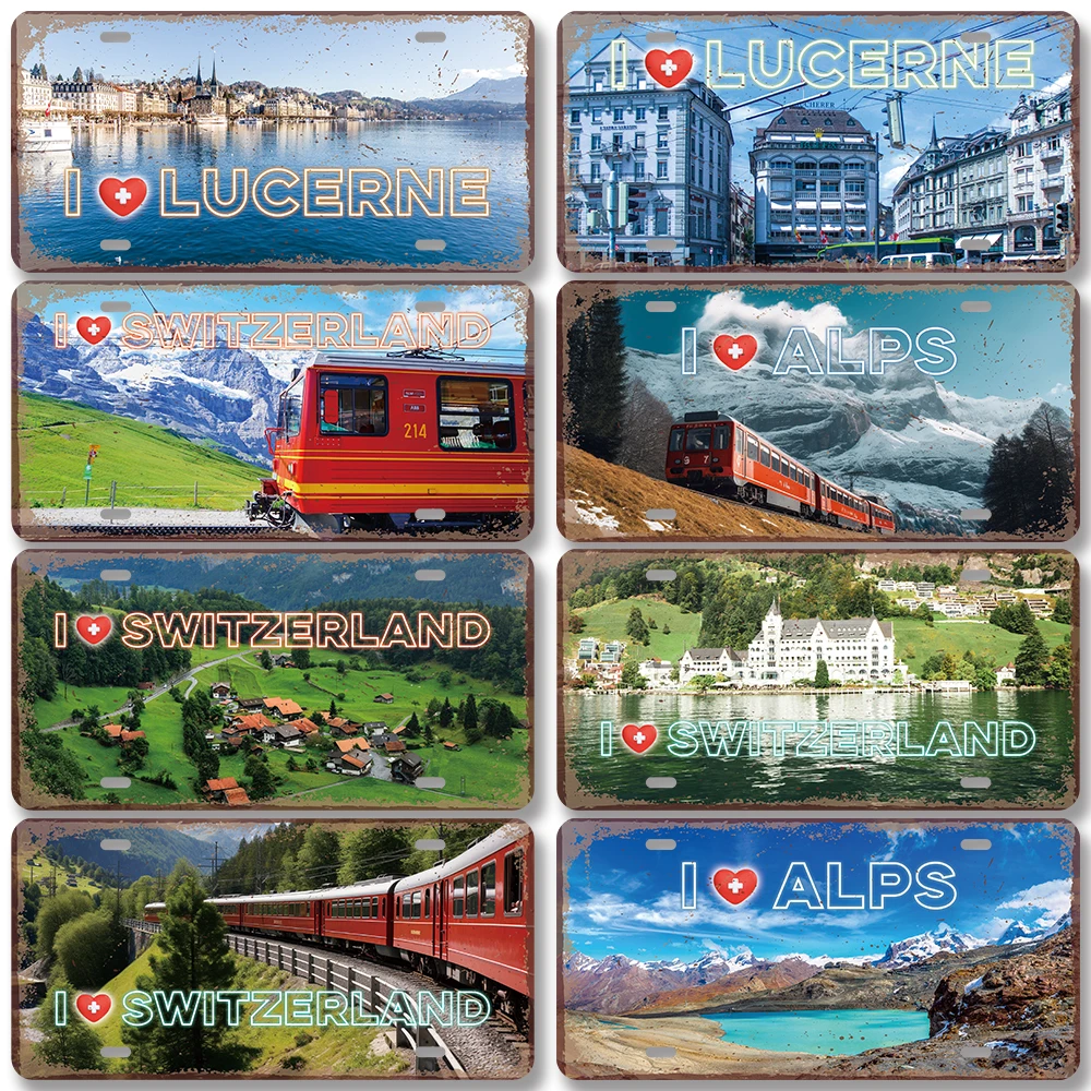 I Love Постер &quotШвейцария&quot номерные знаки в стиле ретро декор для стен доме