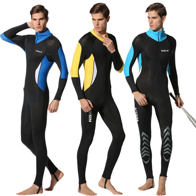 

Hisea 0.5mm Men Lycra Scuba Dive Skins Snorkeling Water Sports Wet Jumpsuit Swimwear Wetsuit Rash Guards swimwear one piece