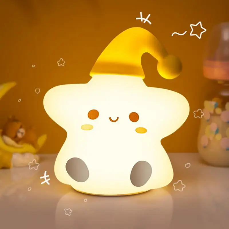 

Ночник с дистанционным управлением, оригинальный силиконовый Настольный Декор Usb, перезаряжаемый подарок на день рождения, Звездные ночные светильники, цветной сенсорный датчик