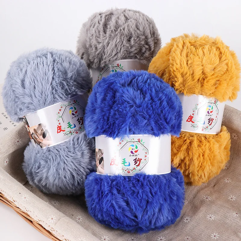 

100gx5pcs Imitation Fur Line Wool Color Plush Knitting Yarn Fur Yarn DIY Bag Scarves Hats Fancy Crochet Hand Knitted Warm Yarn