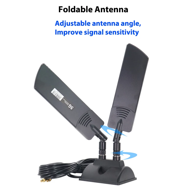 5G CPE Pro Router Antenna 42dbi Dual Band Amplifier External Extender Magnetic Base for Mobile Network Signal Booster TS9 SMA