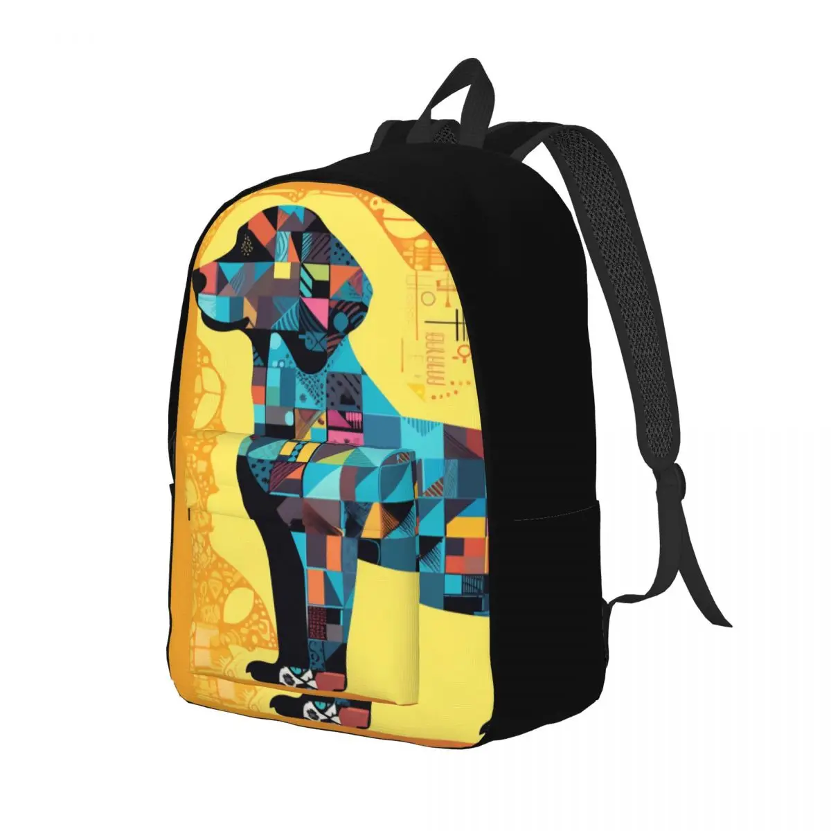

Dog Canvas Backpacks Minimalist Line Art Festival Large Backpack Casual Bags