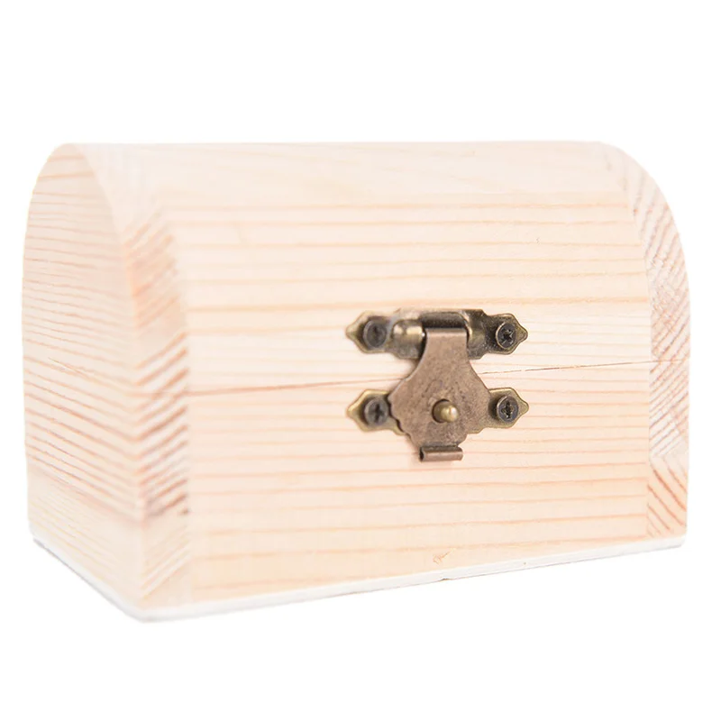 

1pc Wooden Vintage Treasure Chest Wood Jewellery Storage Box Case