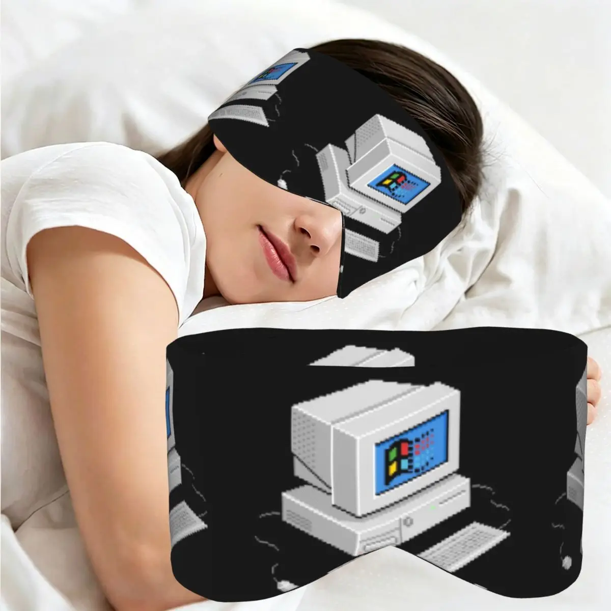 Фото Маска для сна Windows Vaporwave, блокирующая свет, портативная повязка на глаза для девочек и мальчиков, для дома, сна, вечеринок, подарок, повязка на глаза. №1