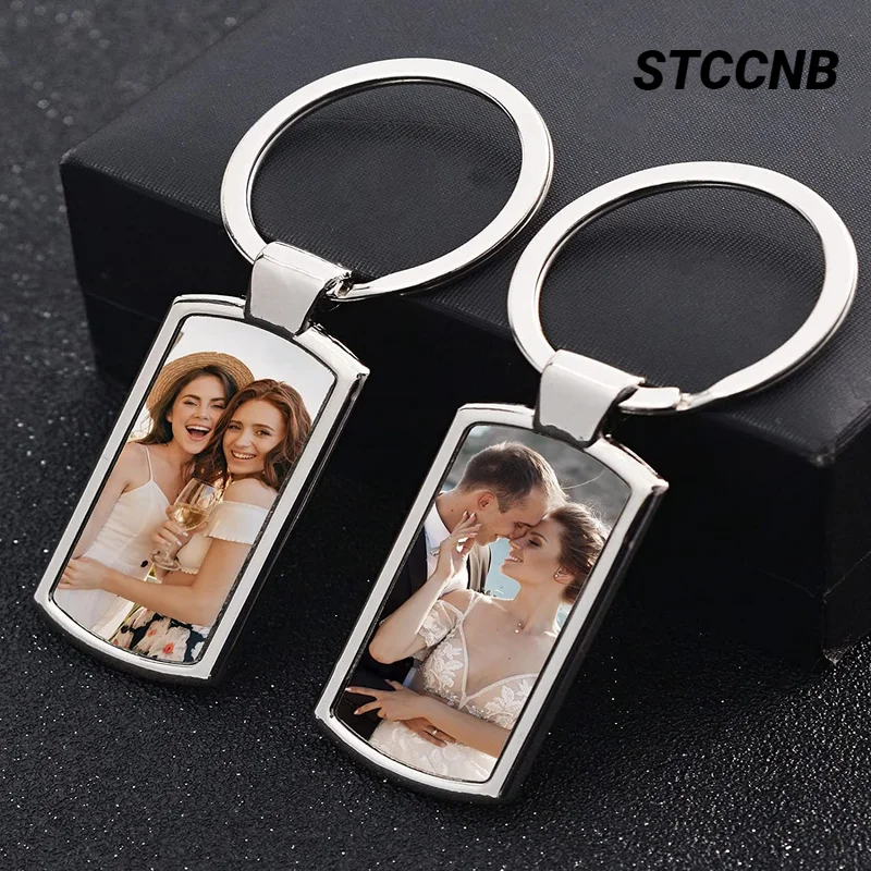 New DIY Stainless Steel Custom Keychain Personalized Color Printed Photo Backpack Pendant Souvenir Beloved Family Friend Gift
