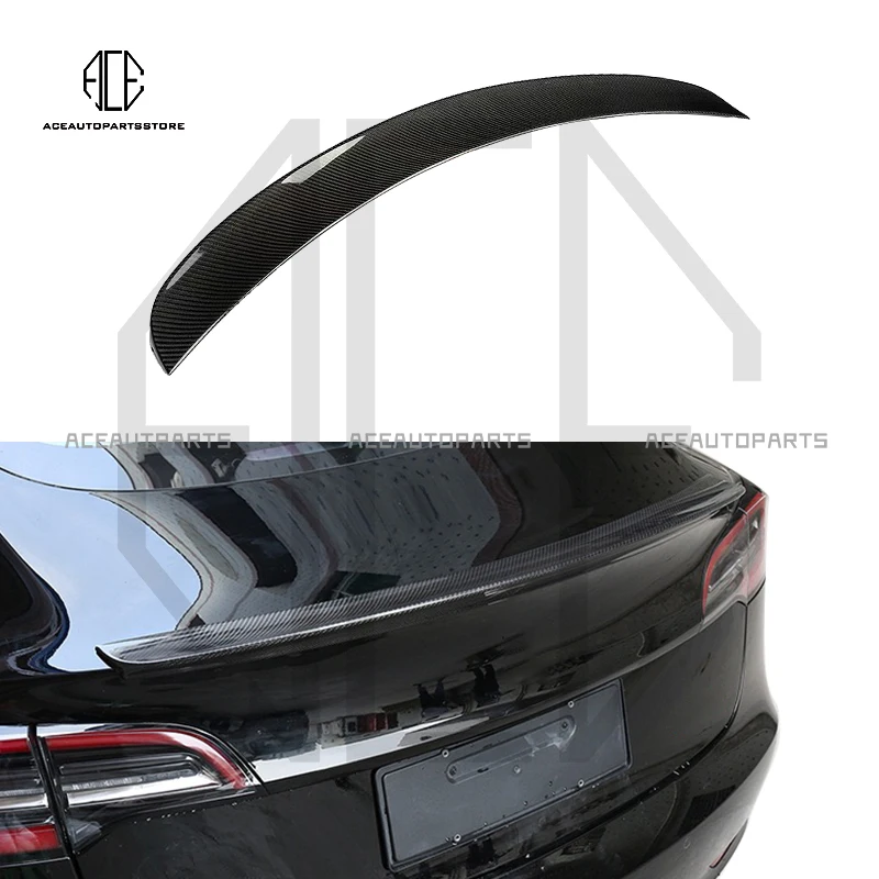 Задний спойлер автомобиля из сухого углеродного волокна для Tesla Model 3 Sedan 4-дверное