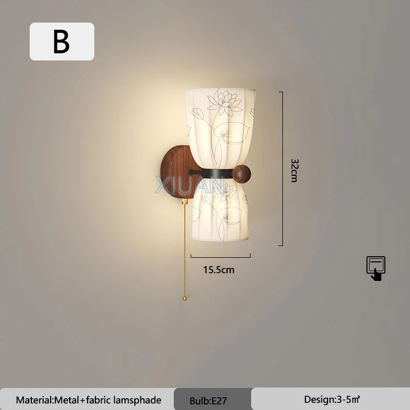 

Настенные светильники XIUAN, металлические, тканевые