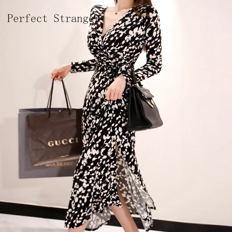 

Summer Dress Long Bodycon Evening Female Vintage Party Beach Women Long Sleeve V Collar 2022 Dresses Casual Vestido Prom Sexy
