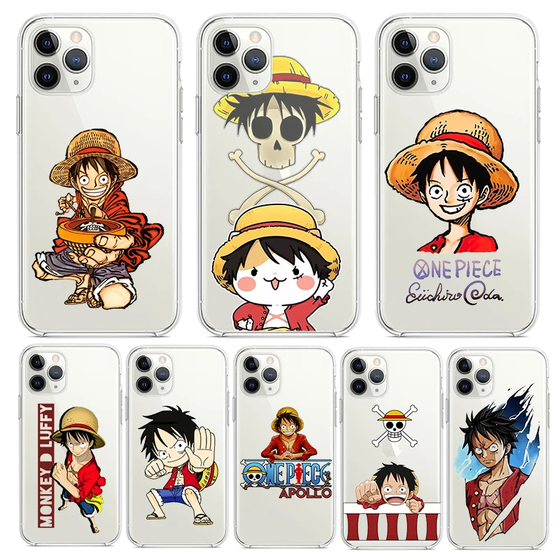 

One Piece Prefers Luffy For Apple iPhone 7 8 X XR XS 11 12 13 Pro Max Mini Plus luxury Transparent Non-slip TPU Soft Phone Case