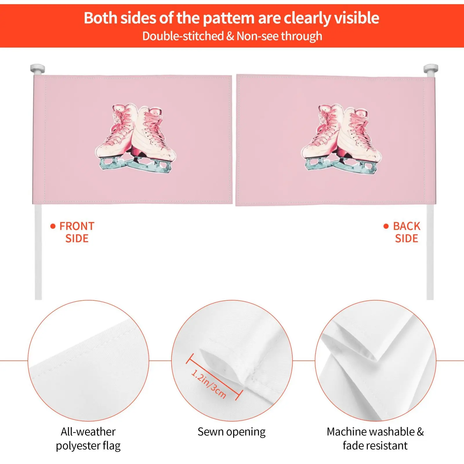 Розовые пастельные коньки для льда уличный декор флаг автомобиля Ретро