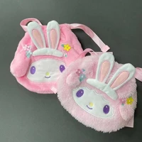 sanrio kawaii storage bag melody crystal super soft pocket pink cotton creative flower cartoon small bag high capacity for girl