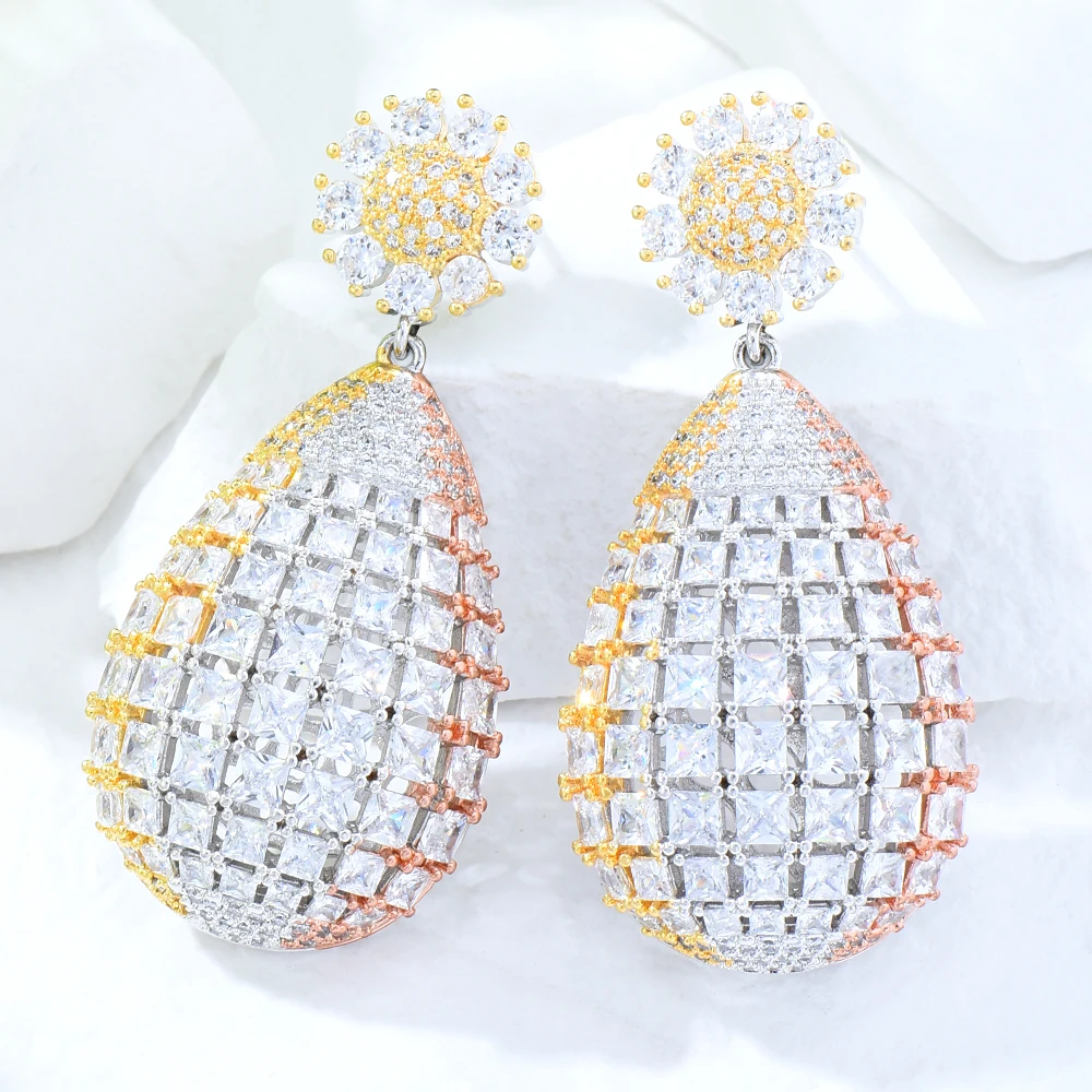 

GODKI Luxury Multicolor Ball Earrings Trendy Cubic Zircon Indian gold earrings for women Wedding Engagement Party JEWELRY GIFT