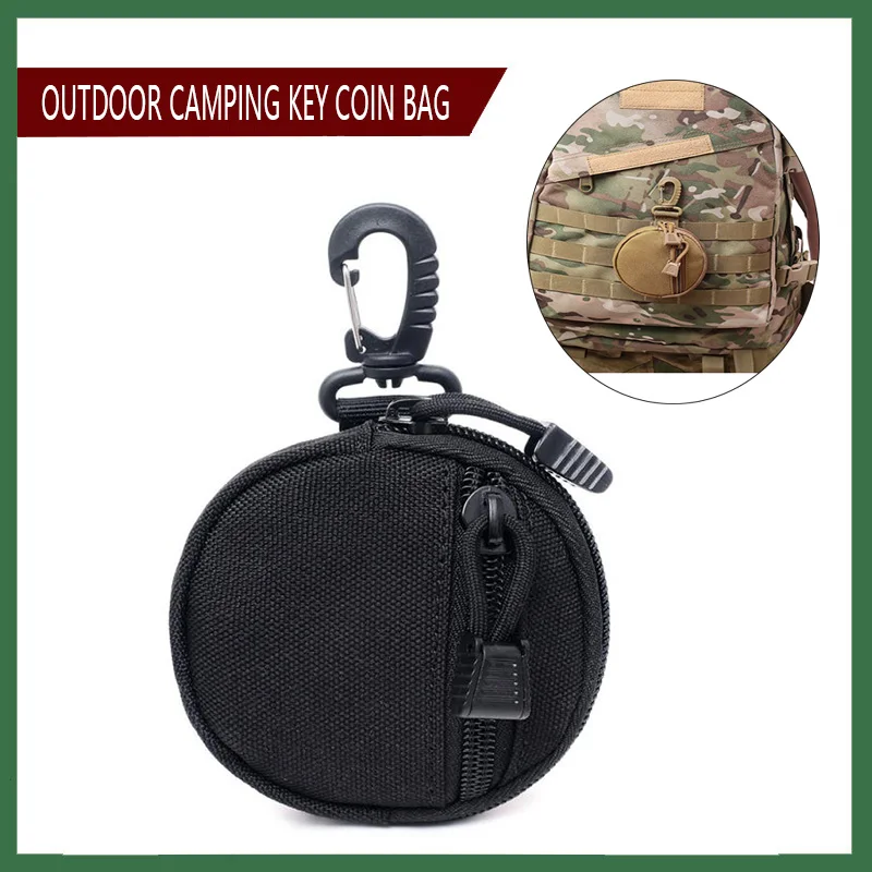 

1000D Tactical Multifunctional water proof Hunting Waist Earphone Bag outdoor camping key coin bag, portable round
