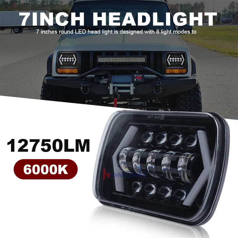 

5x7'' 6X7"Car LED Headlights Truck Boat Tractor Trailer Offroad Working Light for for Car foglights Day running light 2PCS