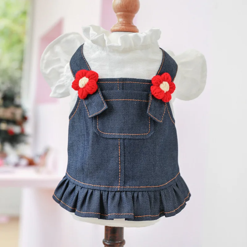 

Cute Dog Clothes Summer Floral Dog Dress Print Dog Swimsuit Pet Cats Puppy Poodle Thin Breathable Summer Pet Vest Pet Clothes