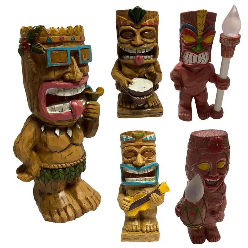 

Creative Garden Solar Light Garden Statue Decorative Maya People Figurine Multifunctional Court Resin Decor for Outdoor Garden