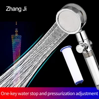 Ручная душевая лейка с пропеллером ZhangJi, с функцией экономии воды под высоким давлением премиум-класса, с турбонаддувом, аксессуары для ванн...