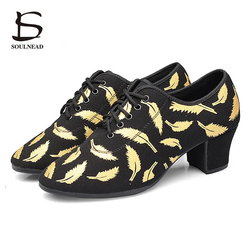 Women's Modern Latin Dance Shoes Ballroom Jazz Salsa Dancing Shoes 3cm 5cm Heels Soft Girls Ladies Practice Tango Dance Sneakers