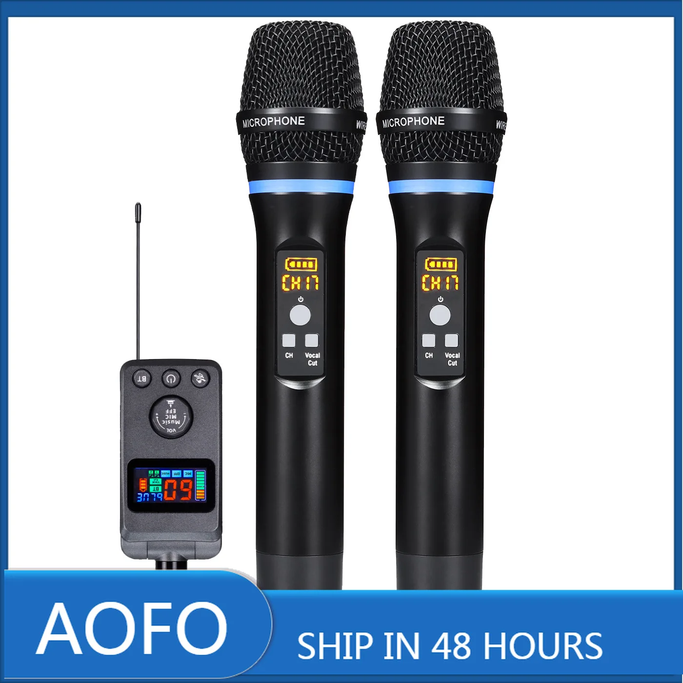 AOFO Беспроводной универсальный микрофон УВЧ ручной с приемником для динамика