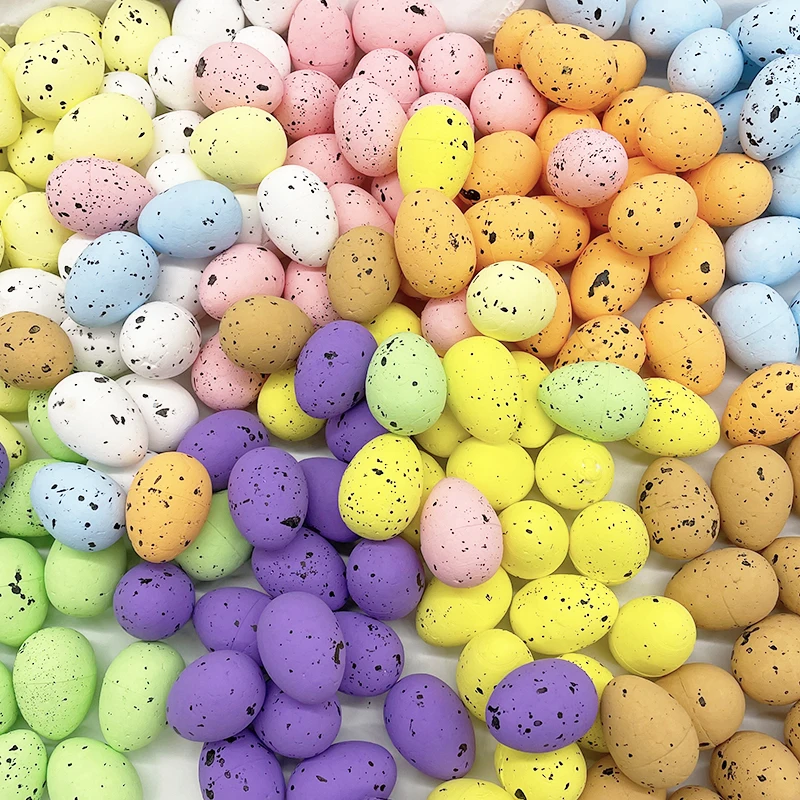 

20Pcs Easter Foam Eggs Happy Easter Decoration for Home 2023 Colorful Pigeon Eggs Birthday Party DIY Craft Supplies Kids Gifts