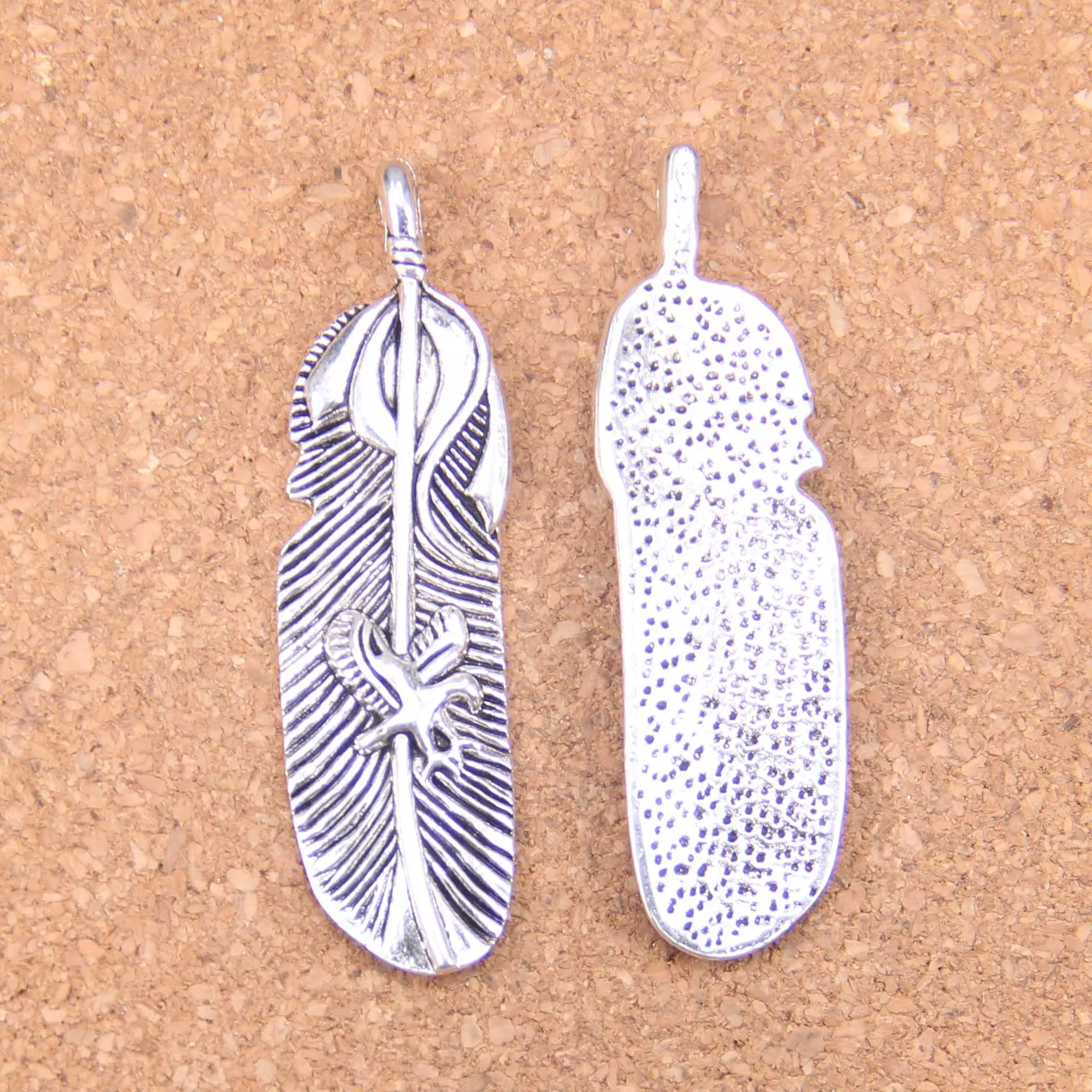 Подвески с орлом из перьев 20 шт., размер 56x5 мм, стиль ретро, сделай сам для браслета, ожерелья