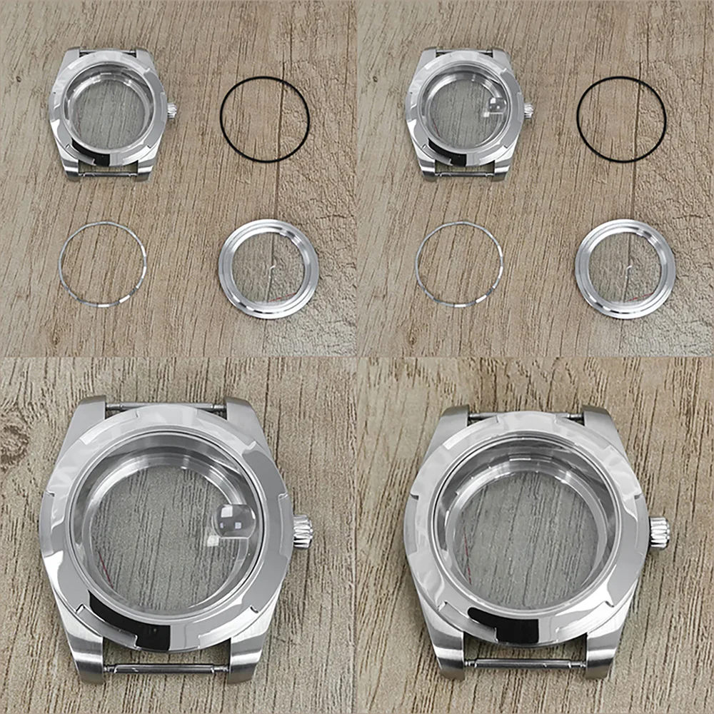 41mm Transparent Stainless Steel Watch Case Sapphire Crystal Mirror Case for NH35/NH36/4R/7S Movement fit 29mm-28.5mm Dial