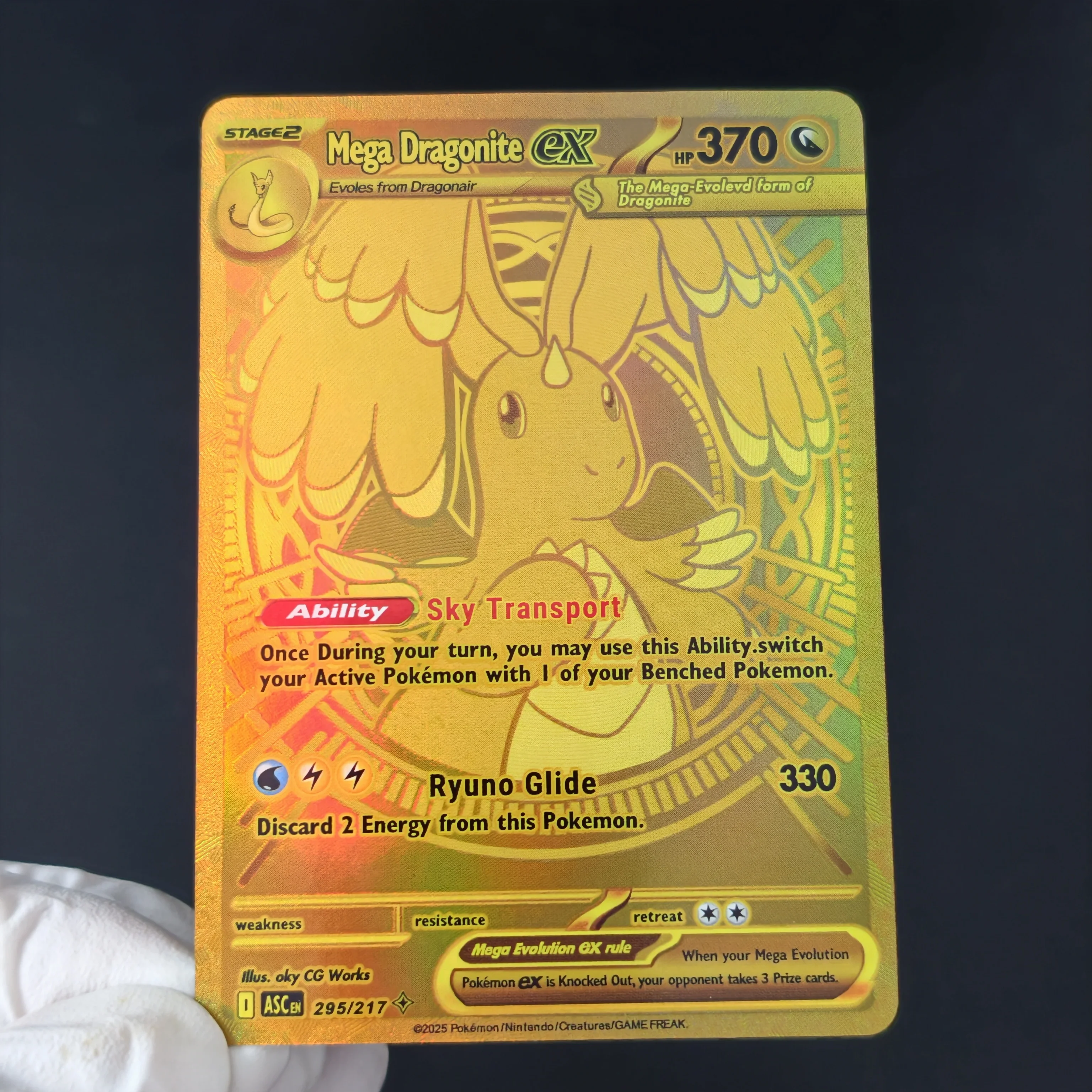 Фото Коллекционные карты Pokemon Mega Evolution Gold Secret Rare & Full Art Holo ex, 6 шт., Gold Mega Charizard X, Mega Charizard X Proxy TCG №2