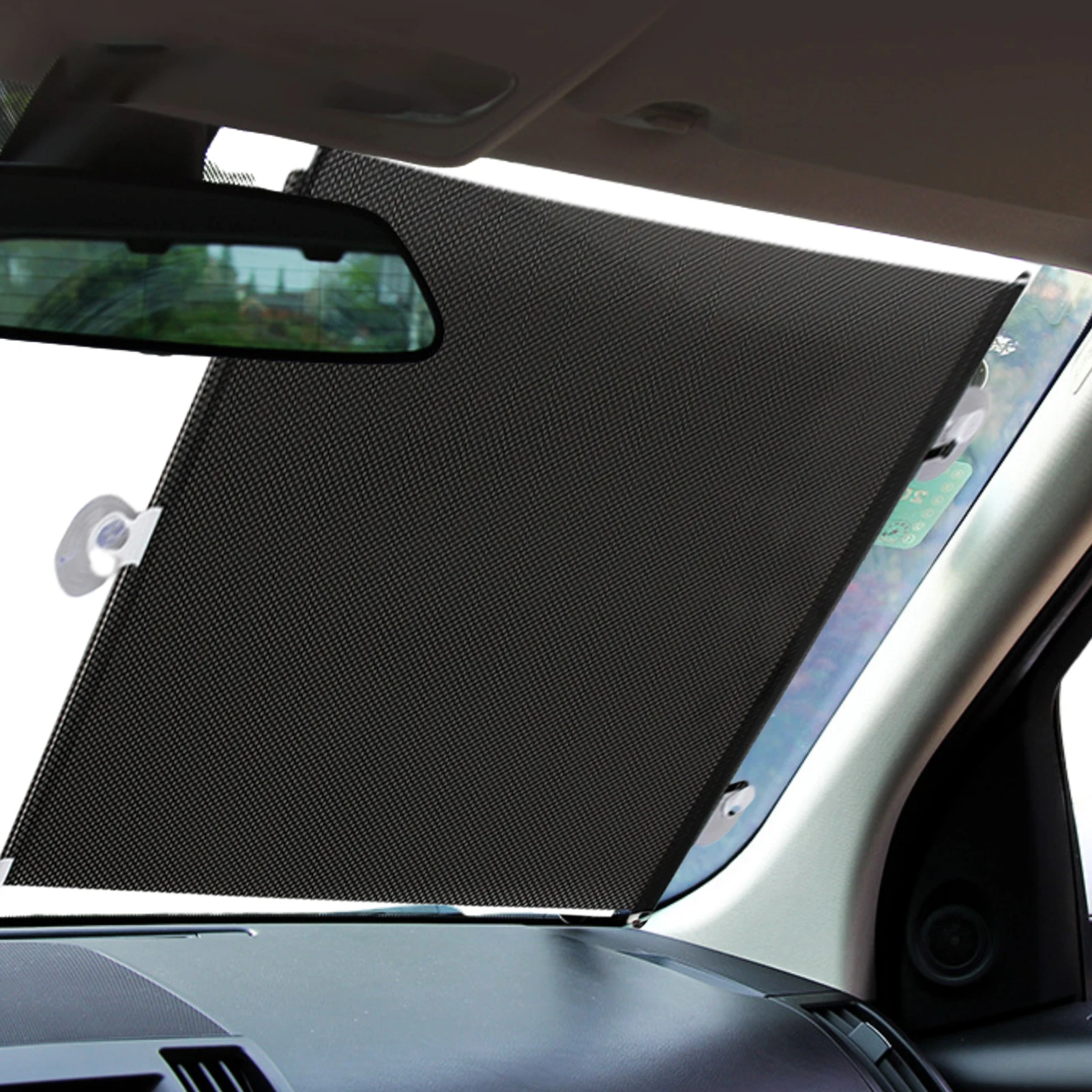 

Car Sunshade Curtain Front Windshield Sun Visors Car Window Screen With Suction Cup Summer Anti-UV Retractable Sun Shade Curtain