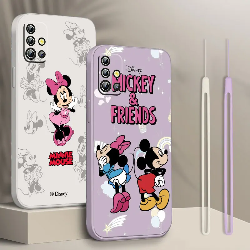

NEW Mickey Mouse Disney cute Phone Case For Samsung A01 A02 A03 A7 A10 A10S A11 A12 A13 A20 A21S A22 CORE 4G 5G Liquid Rope Soft